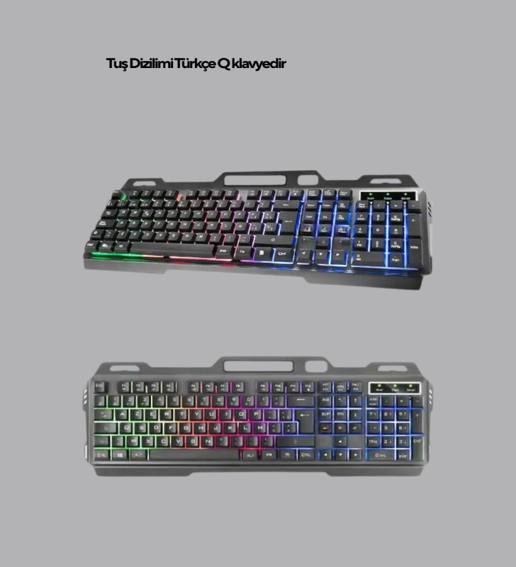 Gaming Set Işıklı Klavye Mouse + Bluetooth 5.2 Kulaklık Oyuncu Paketi - Lisinya