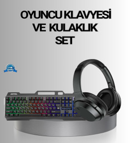 Işıklı Oyuncu Klavye Mouse ve Bluetooth Kulaklık Seti Türkçe Q USB - Lisinya