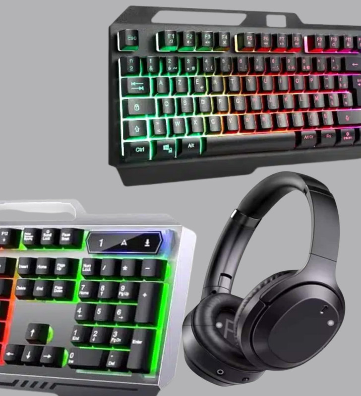 Işıklı Oyuncu Klavye Mouse ve Bluetooth Kulaklık Seti Türkçe Q USB - Lisinya