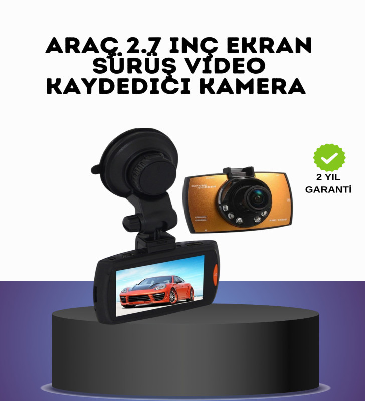 HD Araç Kamerası 2.7 İnç Ekran G Sensor Destekli - Lisinya