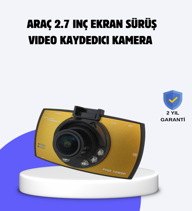 Full HD Araç Kamerası G Sensor Gece Görüşlü Dash Cam - Lisinya