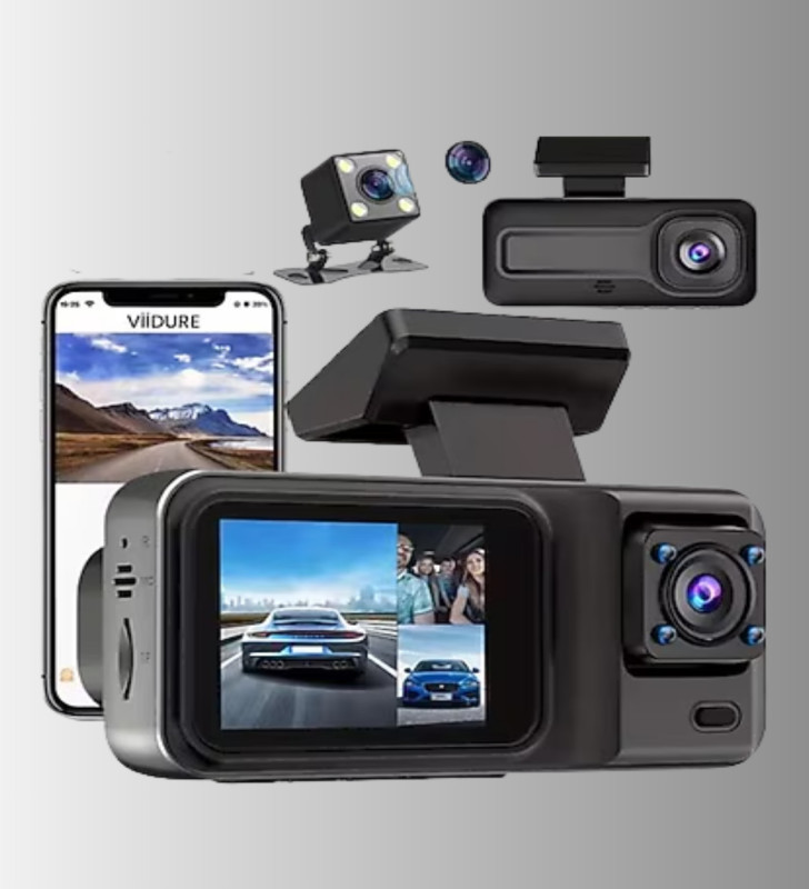 Ön Arka ve İç Kamera DashCam 360° Kapsamlı Full HD Araç Güvenlik Sistemi - Lisinya