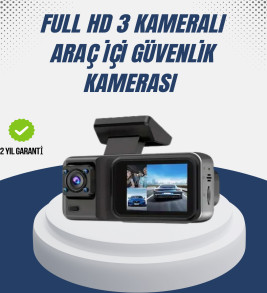 1080P Üç Kameralı Araç Kamerası Wi-Fi Destekli Park Modu ve G-Sensörlü - Lisinya