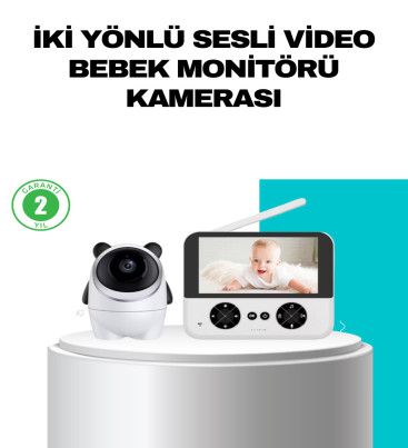 720P Bebek Kamerası Uzaktan Kontrollü Gece Görüşlü Monitör - Lisinya