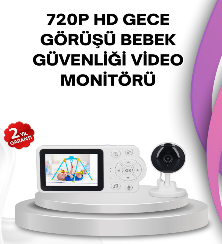 Gece Görüşlü Bebek Kamerası Ninni ve Alarm Özellikli - Lisinya