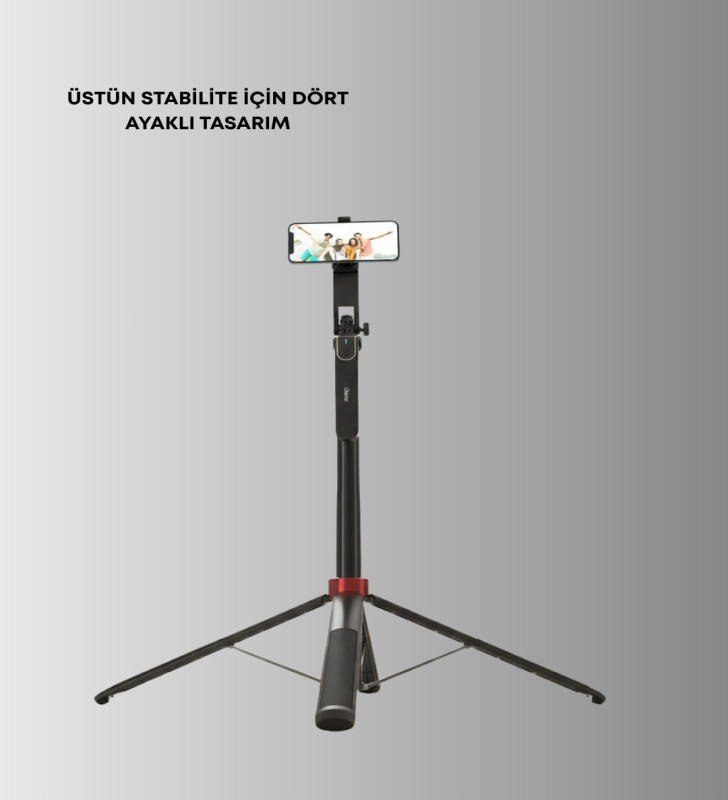 Taşınabilir Tripod ve Selfie Çubuğu Vlog ve Video Çekimi - Lisinya