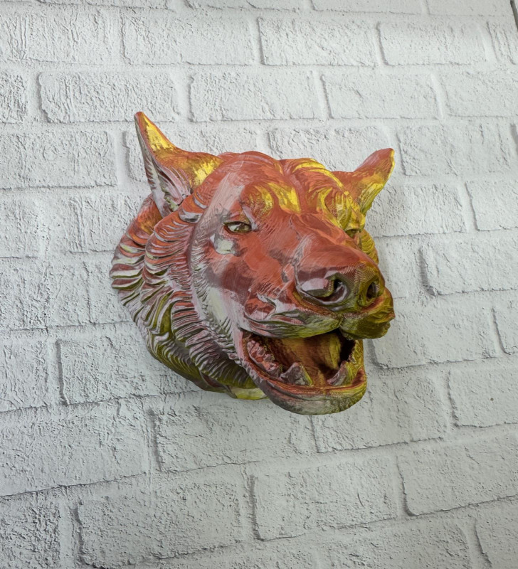 Altın Kaplama Görünümlü Kurt Duvar Süsü - Lisinya