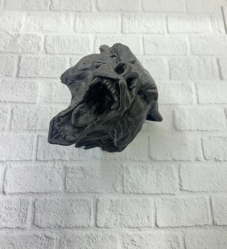 Ayı Tasarım Siyah 3D Duvar Heykeli - Lisinya