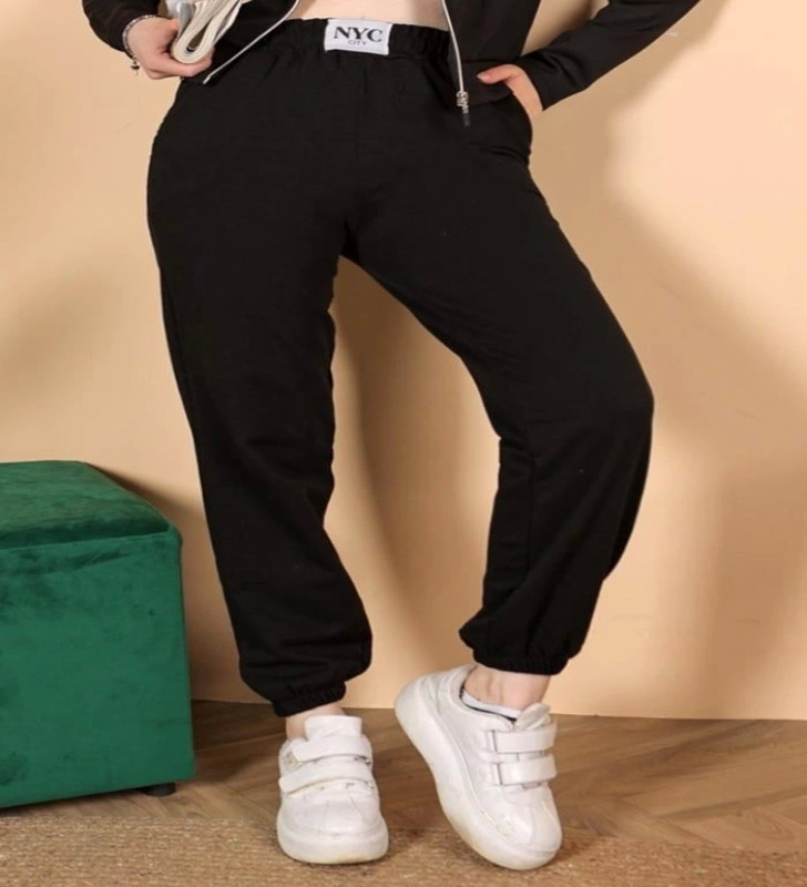 Rahatlığın Şıklığı Tarz Siyah Paçası Lastikli Eşofman Altı ( Lisinya )