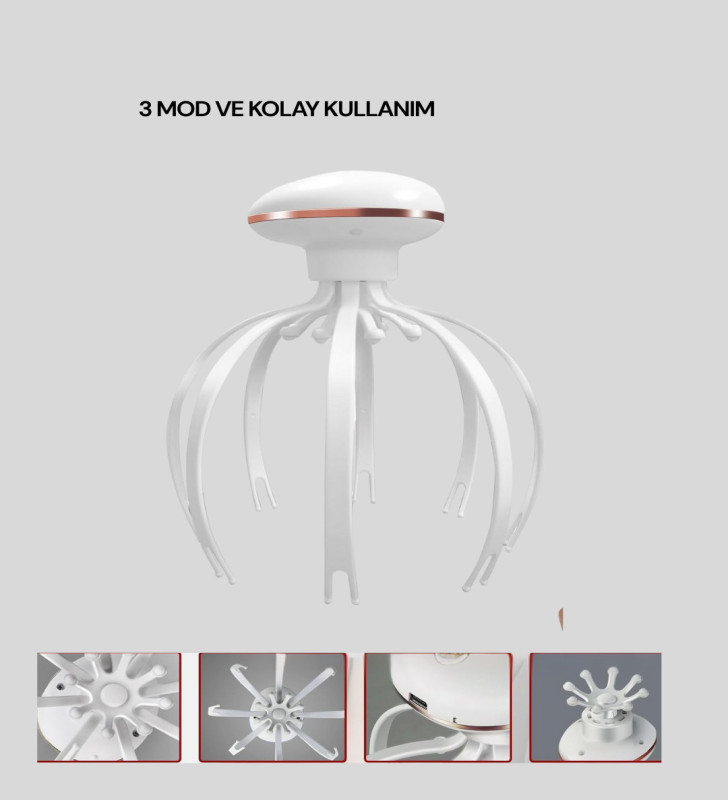 Kafa Derisi Masaj Aleti USB-C Şarjlı Rahatlatıcı ve Canlandırıcı Masaj - Lisinya