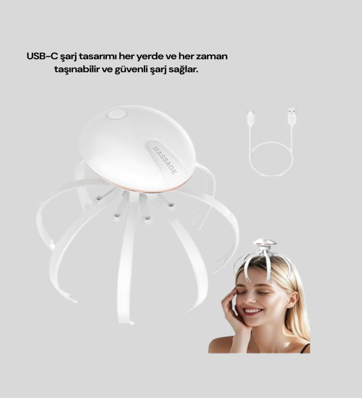 Taşınabilir Elektrikli Kafa Masaj Cihazı Sessiz Motor ve Ergonomik Tasarım - Lisinya