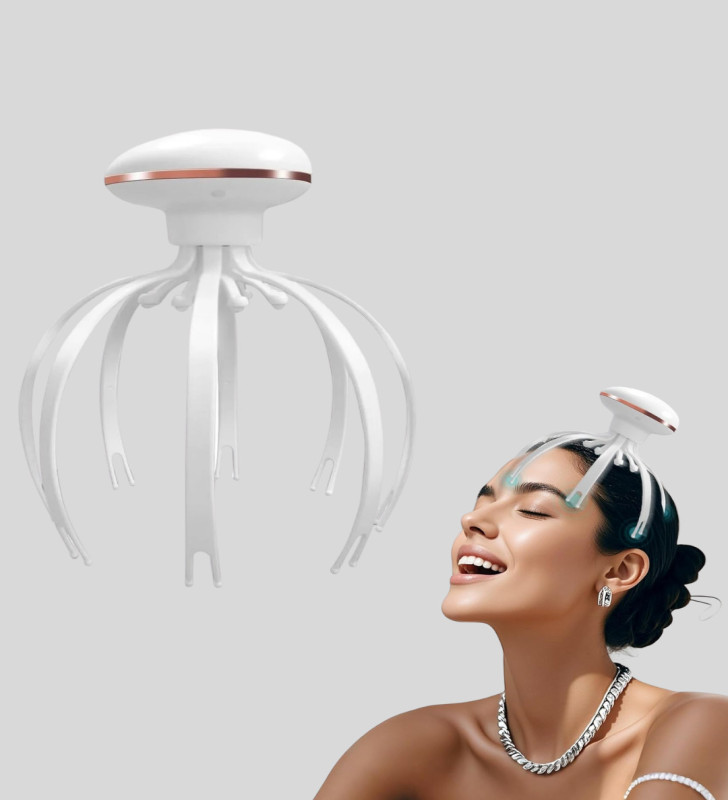 Elektrikli Kafa Masaj Cihazı 3 Modlu USB-C Şarjlı Rahatlatıcı Masaj Aleti - Lisinya