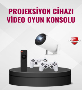 Kablosuz Mini Projeksiyon Cihazı Oyun ve Film İçin Taşınabilir Ev Sineması - Lisinya