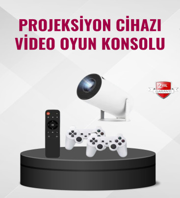 Kablosuz Mini Projeksiyon Cihazı Oyun ve Film İçin Taşınabilir Ev Sineması - Lisinya