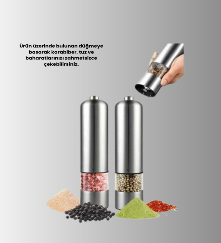 Otomatik Baharat Değirmeni Paslanmaz Gövde Ergonomik Tasarım - Lisinya