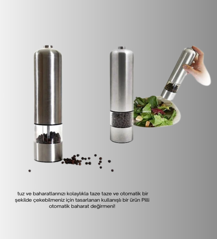 Otomatik Baharat Değirmeni Paslanmaz Gövde Ergonomik Tasarım - Lisinya