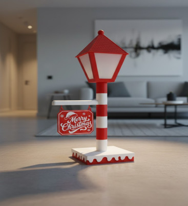 Noel Temalı Tabelalı Lamba Dekoratif Aydınlatma Yılbaşı Süsü - Lisinya