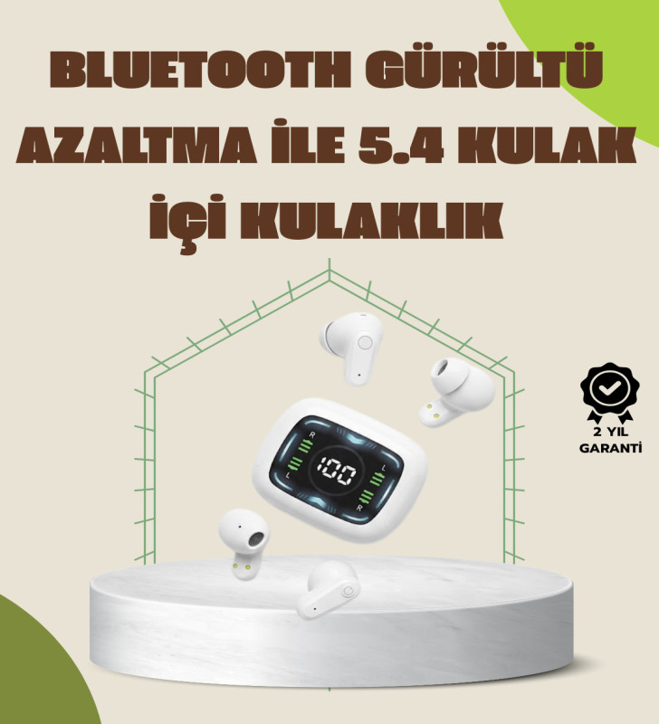 Bluetooth 5.4 Teknolojili Kablosuz Kulaklık LED Göstergeli - Lisinya