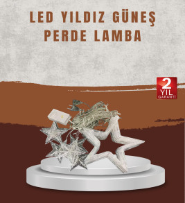 Yıldız Desenli Perde Tipi Peri Led 3x3 Metre Aydınlatma - Lisinya