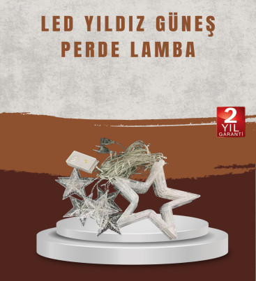 Yıldız Desenli Perde Tipi Peri Led 3x3 Metre Aydınlatma - Lisinya