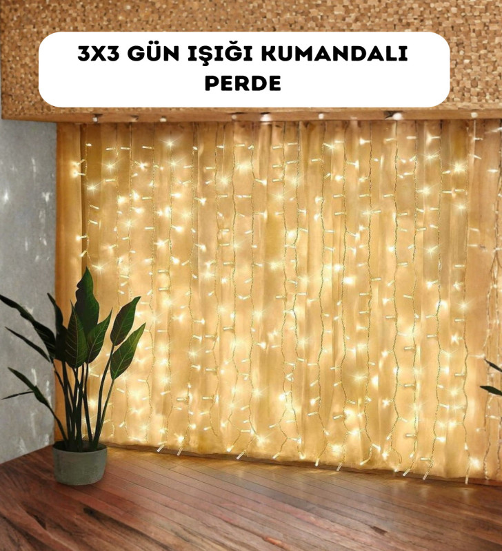 Dekoratif Perde Peri Led Günışığı Renk 8 Fonksiyonlu Işık - Lisinya