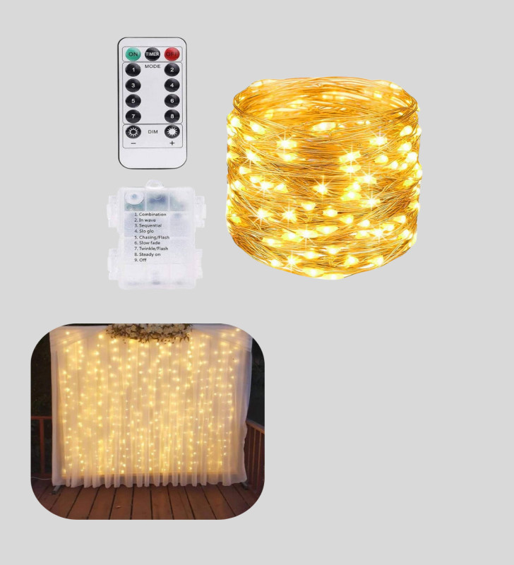 Romantik Ambiyans İçin Uzaktan Kumandalı Günışığı Peri Led - Lisinya