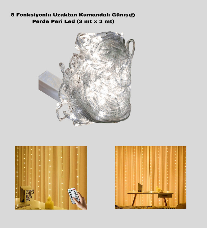 Zaman Ayarlı 8 Modlu Günışığı Perde Led Işık USB Çalışma - Lisinya