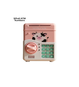 SAM51 MÜZİKLİ IŞIKLI KUMBARA PEMBE - Lisinya