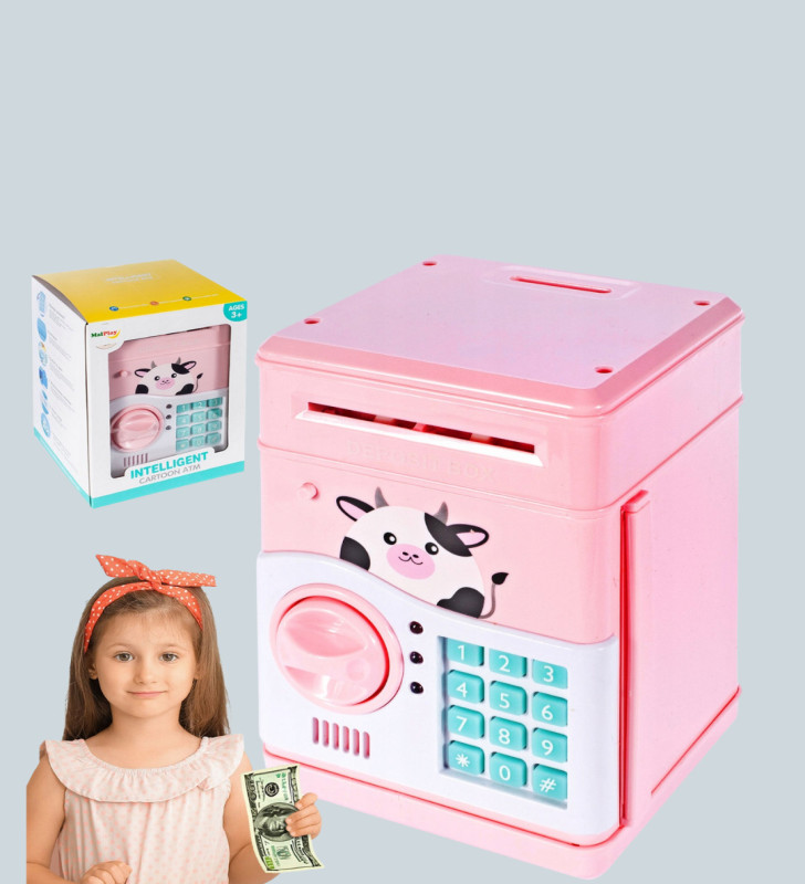 SAM51 MÜZİKLİ IŞIKLI KUMBARA PEMBE - Lisinya