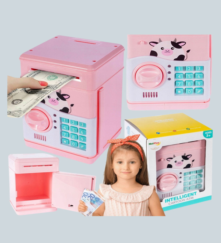 SAM51 MÜZİKLİ IŞIKLI KUMBARA PEMBE - Lisinya