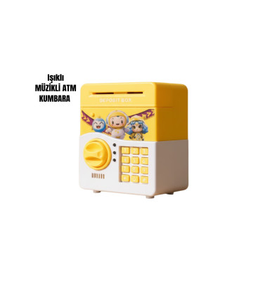 SAM51 MÜZİKLİ IŞIKLI KUMBARA SARI - Lisinya