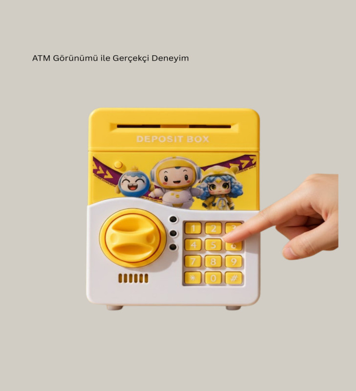 SAM51 MÜZİKLİ IŞIKLI KUMBARA SARI - Lisinya