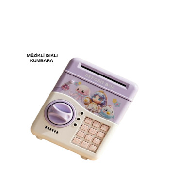 SAM51 MÜZİKLİ IŞIKLI KUMBARA MOR - Lisinya