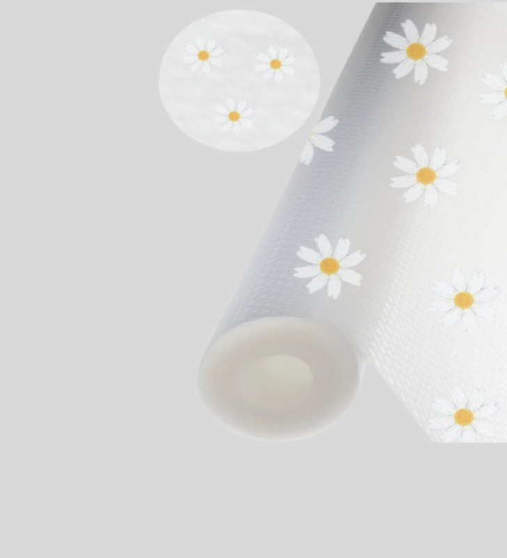 10 Metre Papatya Desenli Dolap İçi Kaymaz Koruyucu Mat - Lisinya