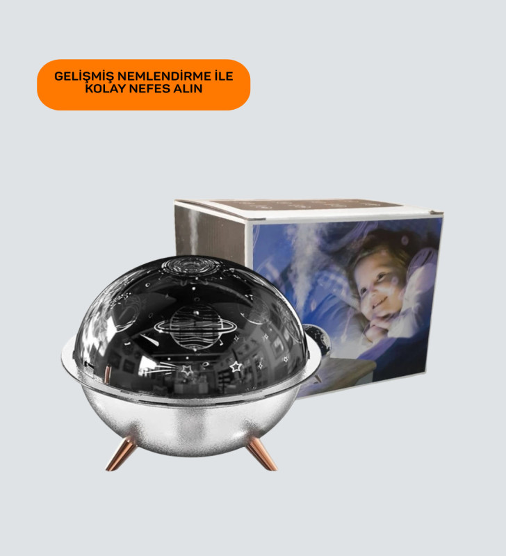 Kozmik Işık Efektli Projeksiyonlu Nemlendirici Gece Işığı - Lisinya