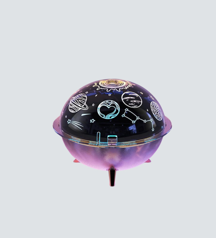 Uzay Temalı Projeksiyonlu Nemlendirici USB Güçlü Gece Lambası - Lisinya