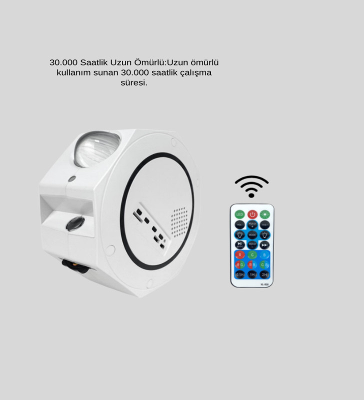 360° Döndürülebilir Yıldızlı Gökyüzü Projeksiyon Gece Lambası - Lisinya