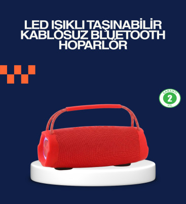Derin Baslı Çift Hoparlörlü Taşınabilir Kablosuz Hoparlör - Lisinya