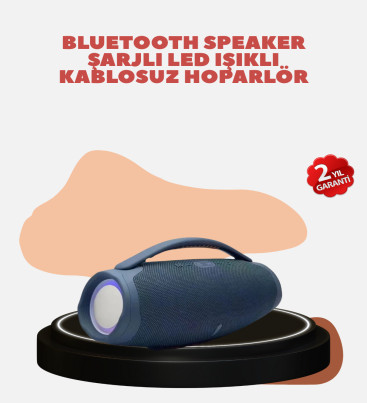 Renkli LED Efektli Suya Dayanıklı Taşınabilir Kablosuz Hoparlör - Lisinya