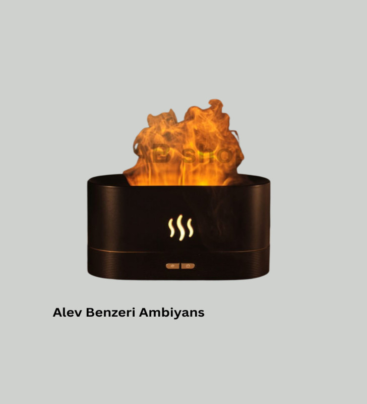 Kumandalı Alev Görünümlü LED Hava Nemlendirici Buhar Makinesi - Lisinya