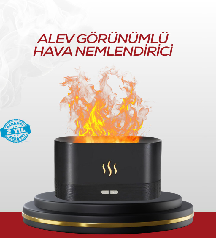 LED Işıklı Buhar Makinesi Alev Efektli Kumandalı Oda Nemlendirici - Lisinya