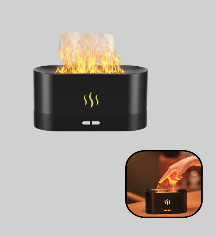Alev Görünümlü Hava Nemlendirici Kumandalı LED Işıklı Aromatik Difüzör - Lisinya