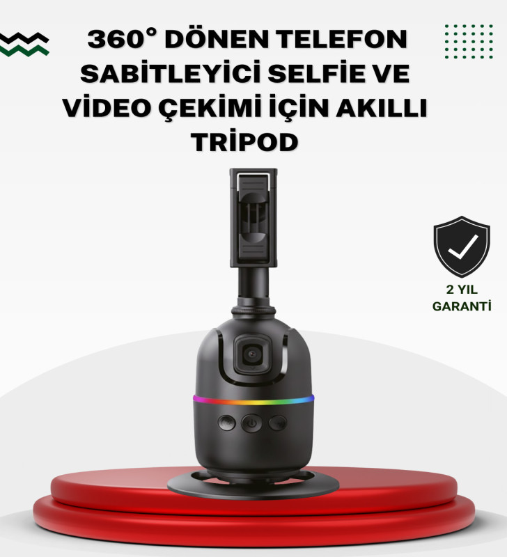 Sosyal Medya İçerikleri İçin Otomatik Yüz Takipli 360° Döner Gimbal Stand - Lisinya