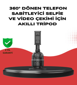 Telefon ve Kamera Uyumlu 360° Otomatik Takipli Akıllı Masa Tripodu - Lisinya