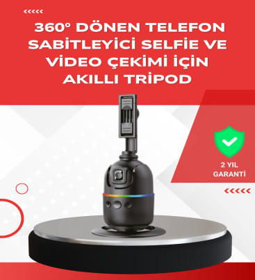 Yapay Zeka Destekli Yüz Takip Özellikli 360 Derece Dönen Masaüstü Telefon Sabitleyici - Lisinya