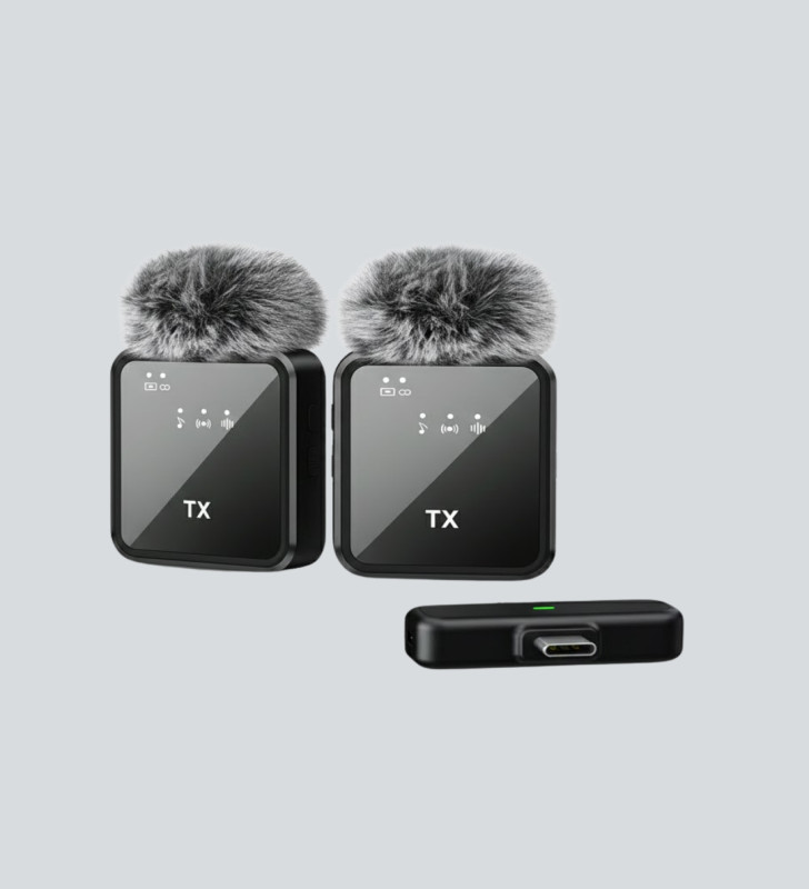 2in1 Kablosuz Yaka Mikrofonu iOS ve Android Uyumlu - Lisinya