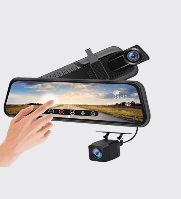 10 İnç Tam Dokunmatik Dikiz Aynası Kamera Ön Arka Full HD - Lisinya