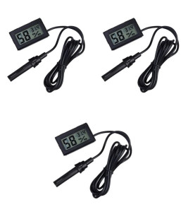 3 Adet Dijital Ekran Sıcaklık Ve Nem Ölçer - Termometre Higrometre Kuluçka ( Lisinya )