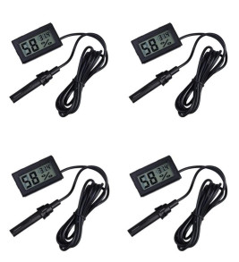 4 Adet Dijital Ekran Sıcaklık Ve Nem Ölçer - Termometre Higrometre Kuluçka ( Lisinya )