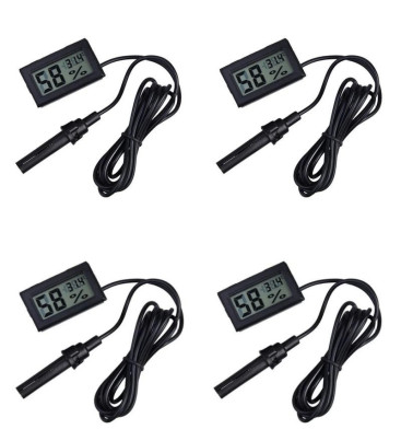 4 Adet Dijital Ekran Sıcaklık Ve Nem Ölçer - Termometre Higrometre Kuluçka ( Lisinya )